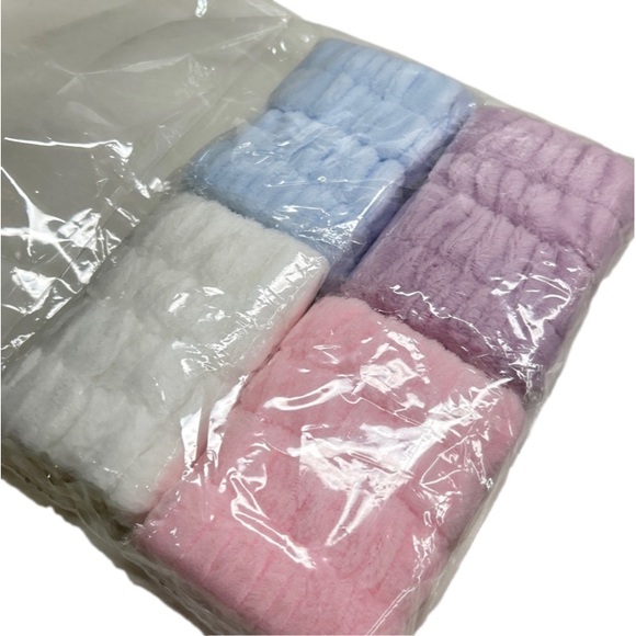 🌻4/$20 Spa Wrist Microfibre Absorbent Coral Fleece Wash Band Set Of 4 New - Picture 3 of 9